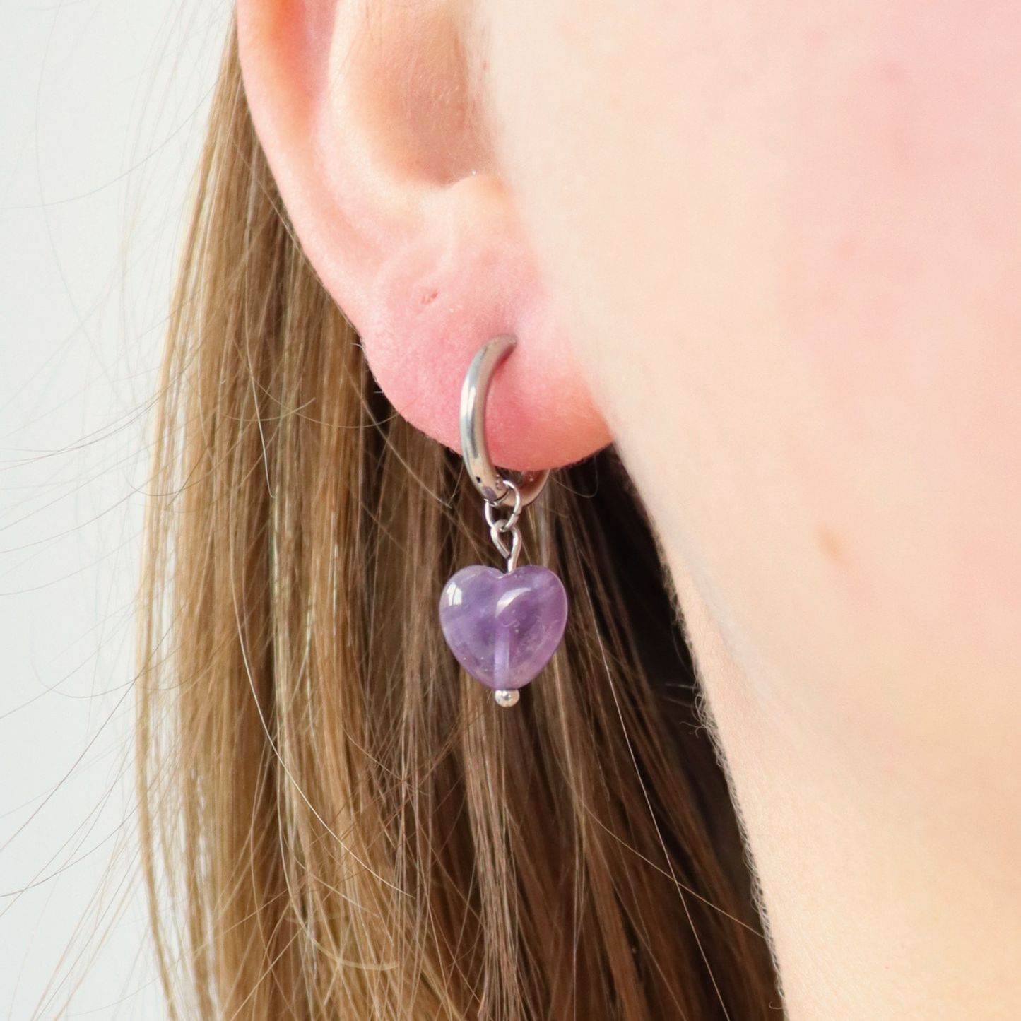 Amethyst silver earrings