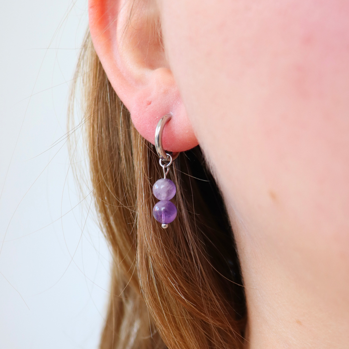 Amethyst silver earrings