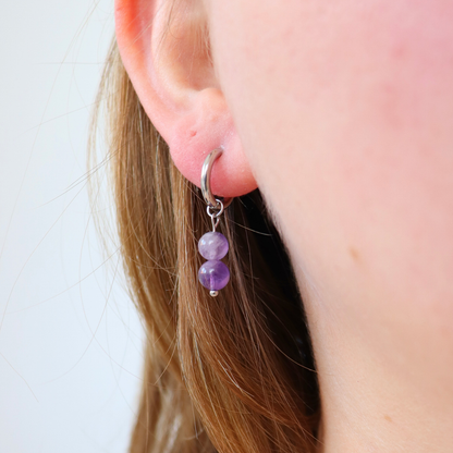 Amethyst silver earrings