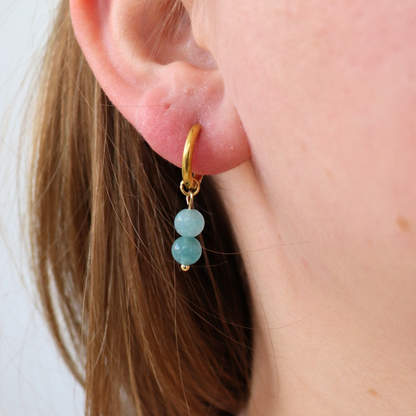 Earrings aquamarine gold