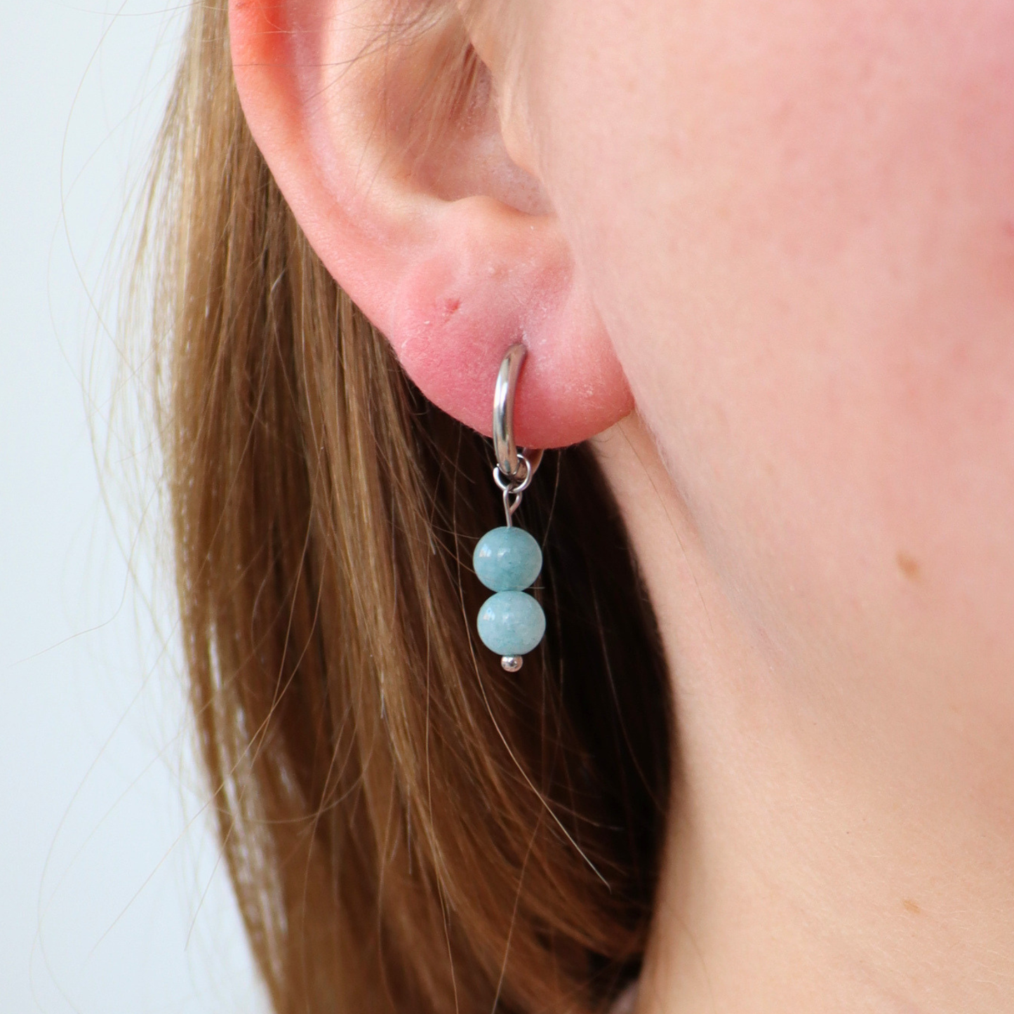 Earrings aquamarine silver
