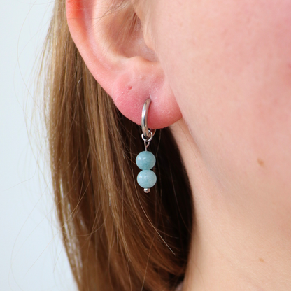 Earrings aquamarine silver
