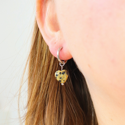 Dalmatian Jasper Earrings Silver