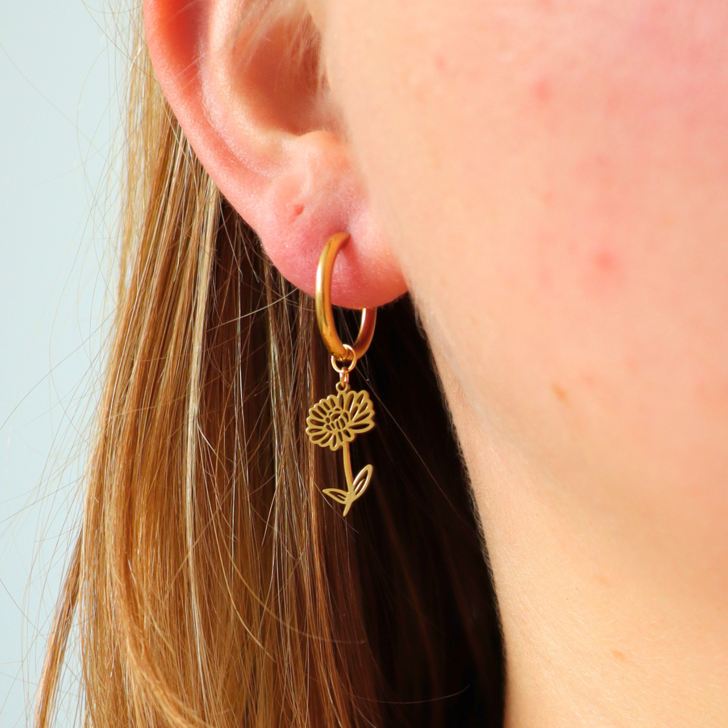 Geboortebloem oorbellen november goud