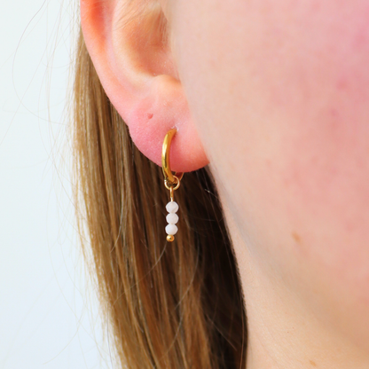 Moonstone gold earrings