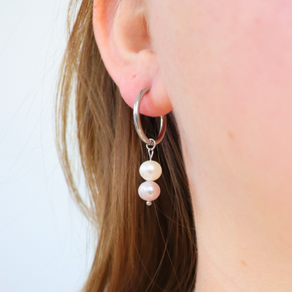 Earrings pearls silver