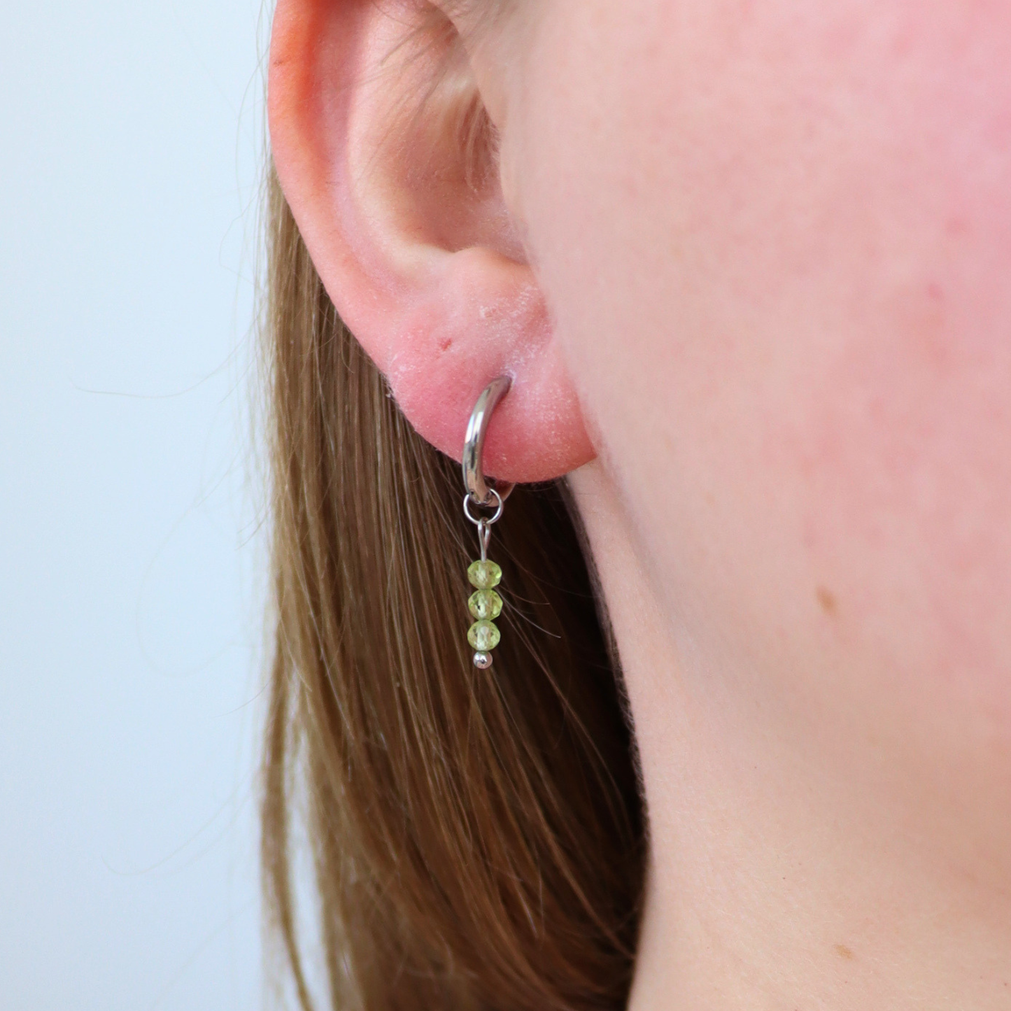Oorbellen peridot zilver