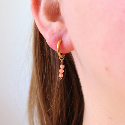 Sunstone earrings gold