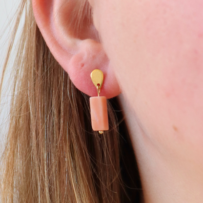 Sunstone earrings gold