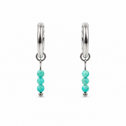Oorbellen gemaakt van stainless steel met facetgeslepen amazoniet