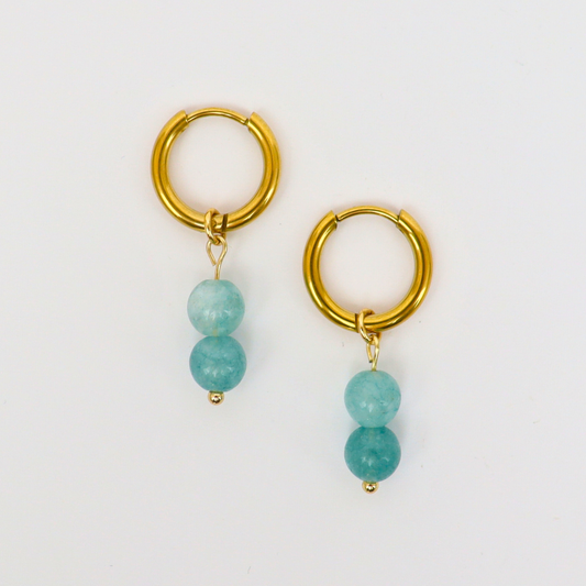 Earrings aquamarine gold