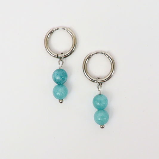 Earrings aquamarine silver
