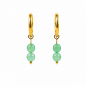Oorbellen van goldplated stainless steel met aventurijn
