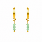 Oorbellen van goldplated stainless steel met facetgeslepen aventurijn