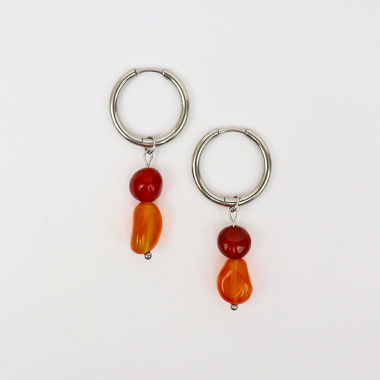 Carnelian silver earrings