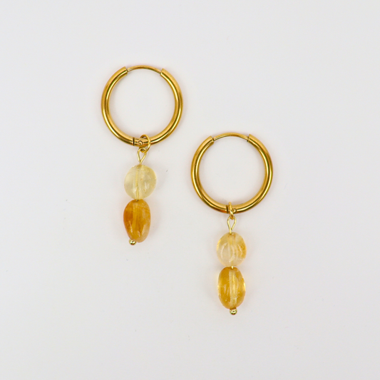 Citrine gold earrings