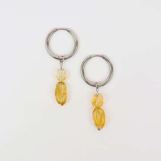 Citrine silver earrings
