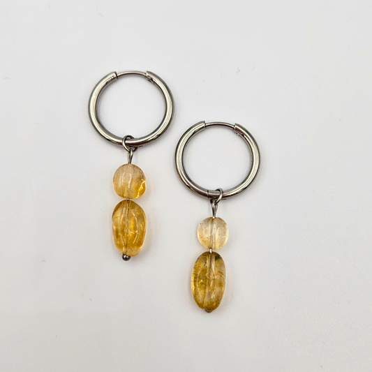 Oorbellen citrien zilver
