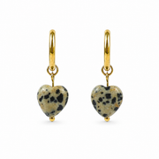 Dalmatian Jasper Earrings Gold