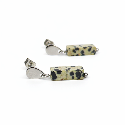 Dalmatian Jasper Earrings Silver
