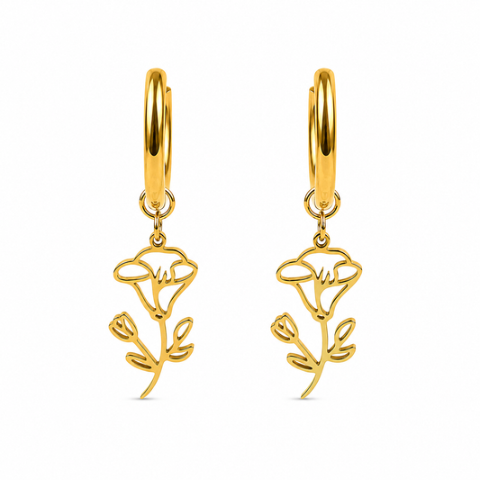 Birth flower earrings September gold