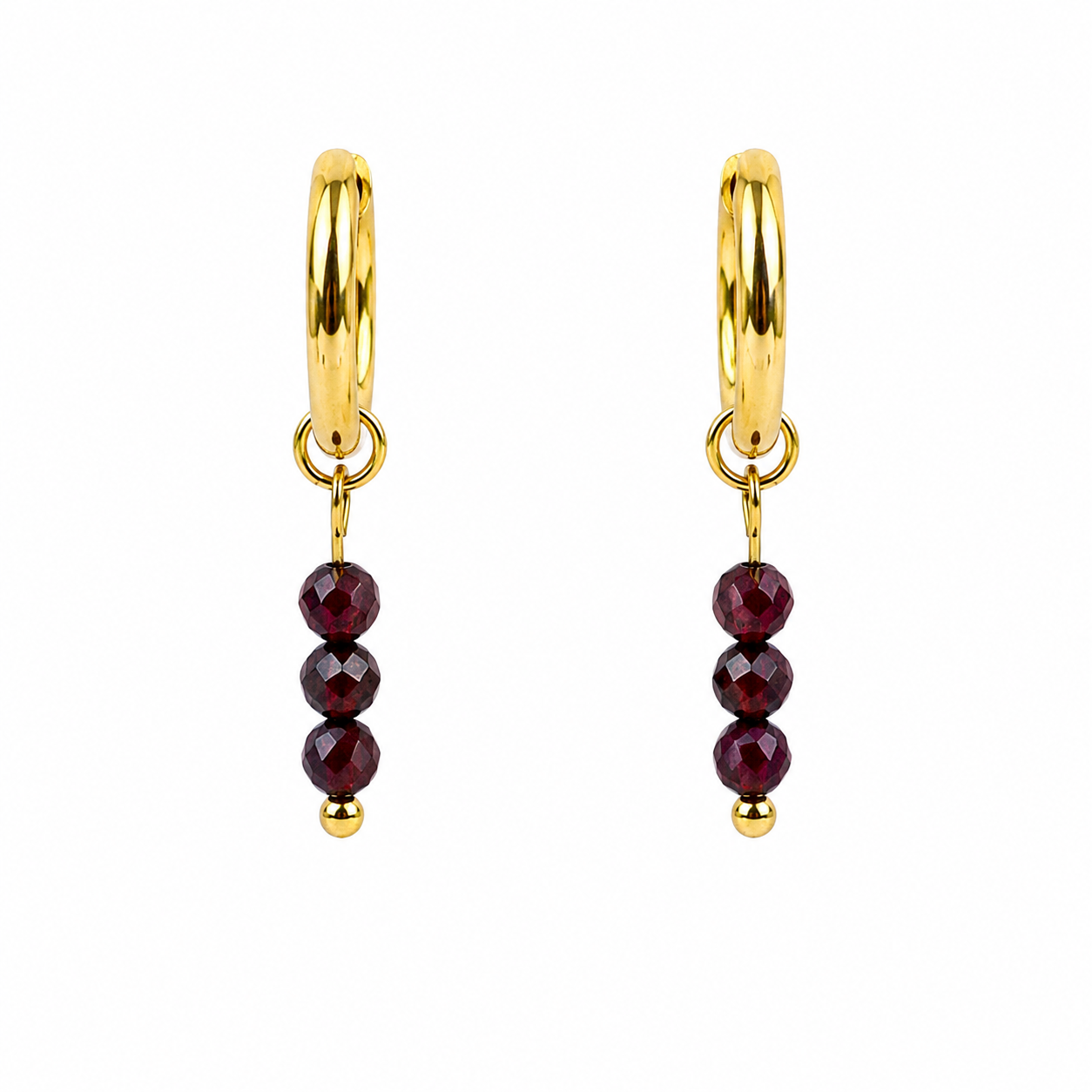 Garnet gold earrings