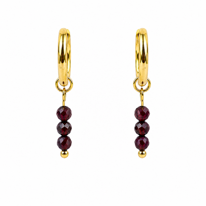 Garnet gold earrings