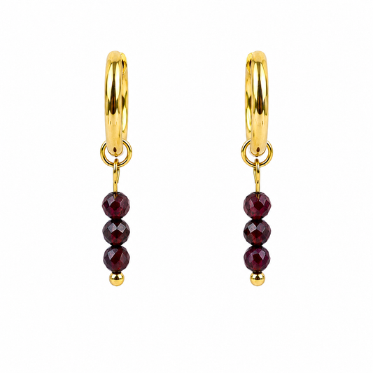 Garnet gold earrings