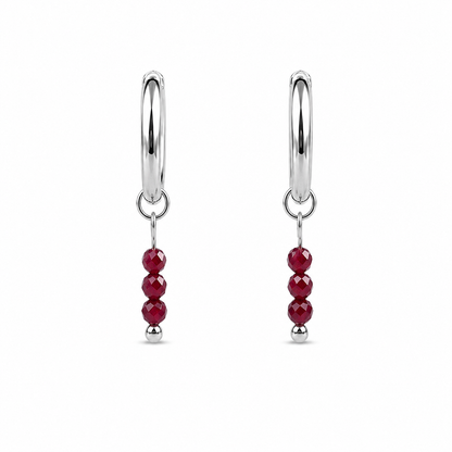 Garnet silver earrings