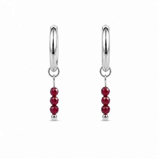 Garnet silver earrings