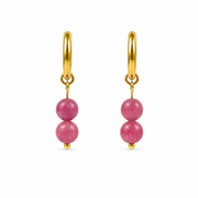 Earrings lepidolite gold