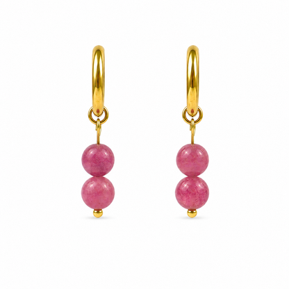 Earrings lepidolite gold