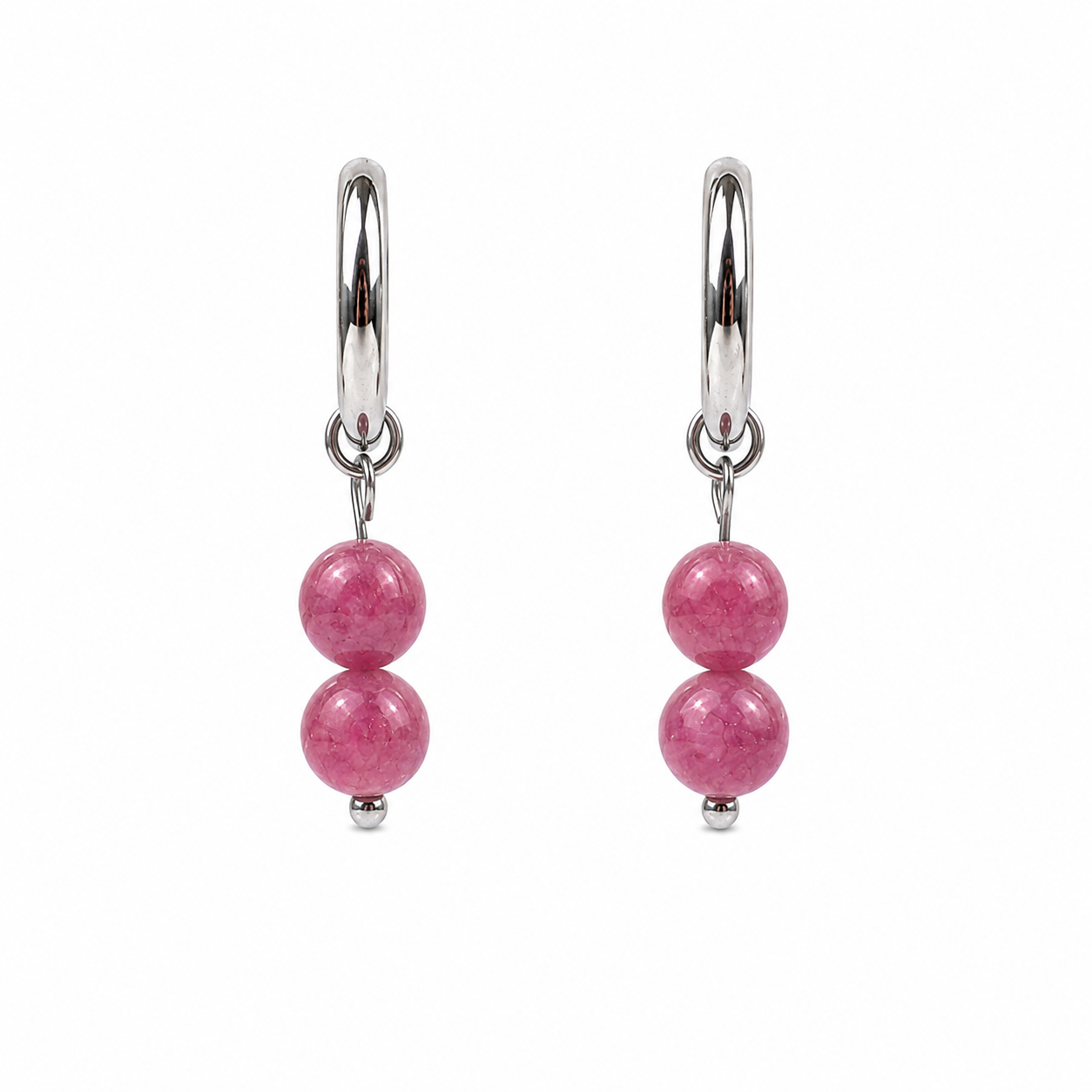 Lepidolite silver earrings