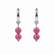 Lepidolite silver earrings