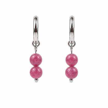 Lepidolite silver earrings