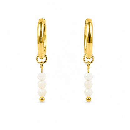Moonstone gold earrings