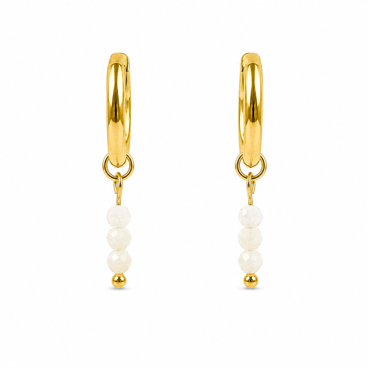 Moonstone gold earrings