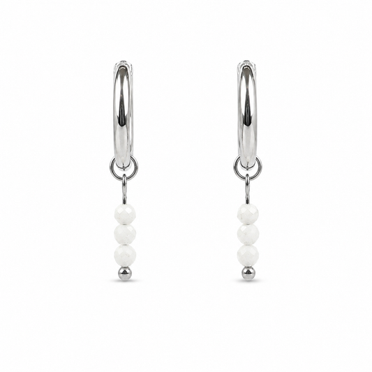 Silver moonstone earrings
