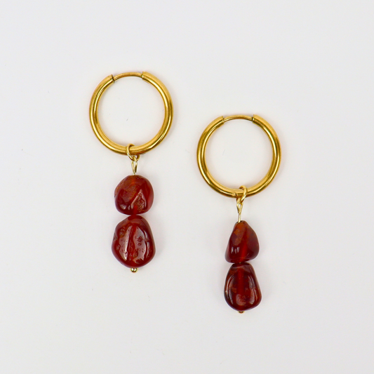 Garnet gold earrings