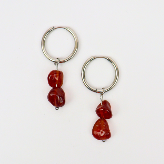 Garnet silver earrings