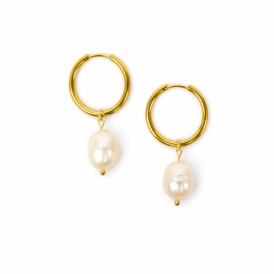 Earrings pearl gold