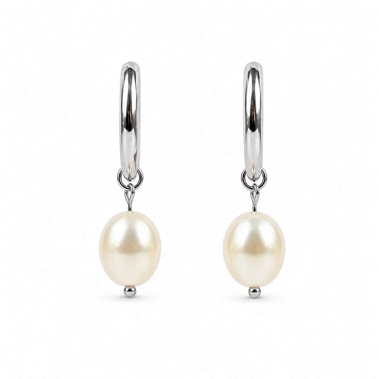 Oorbellen parel zilver