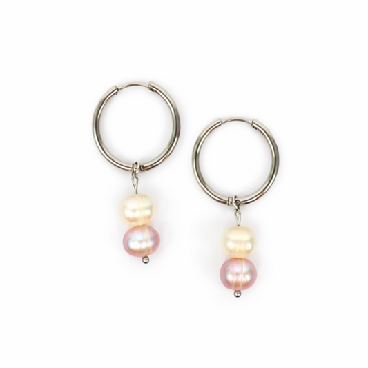 Earrings pearls silver