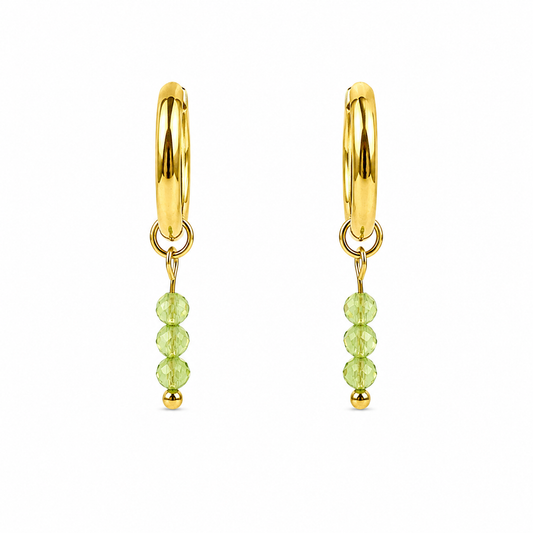 Peridot gold earrings