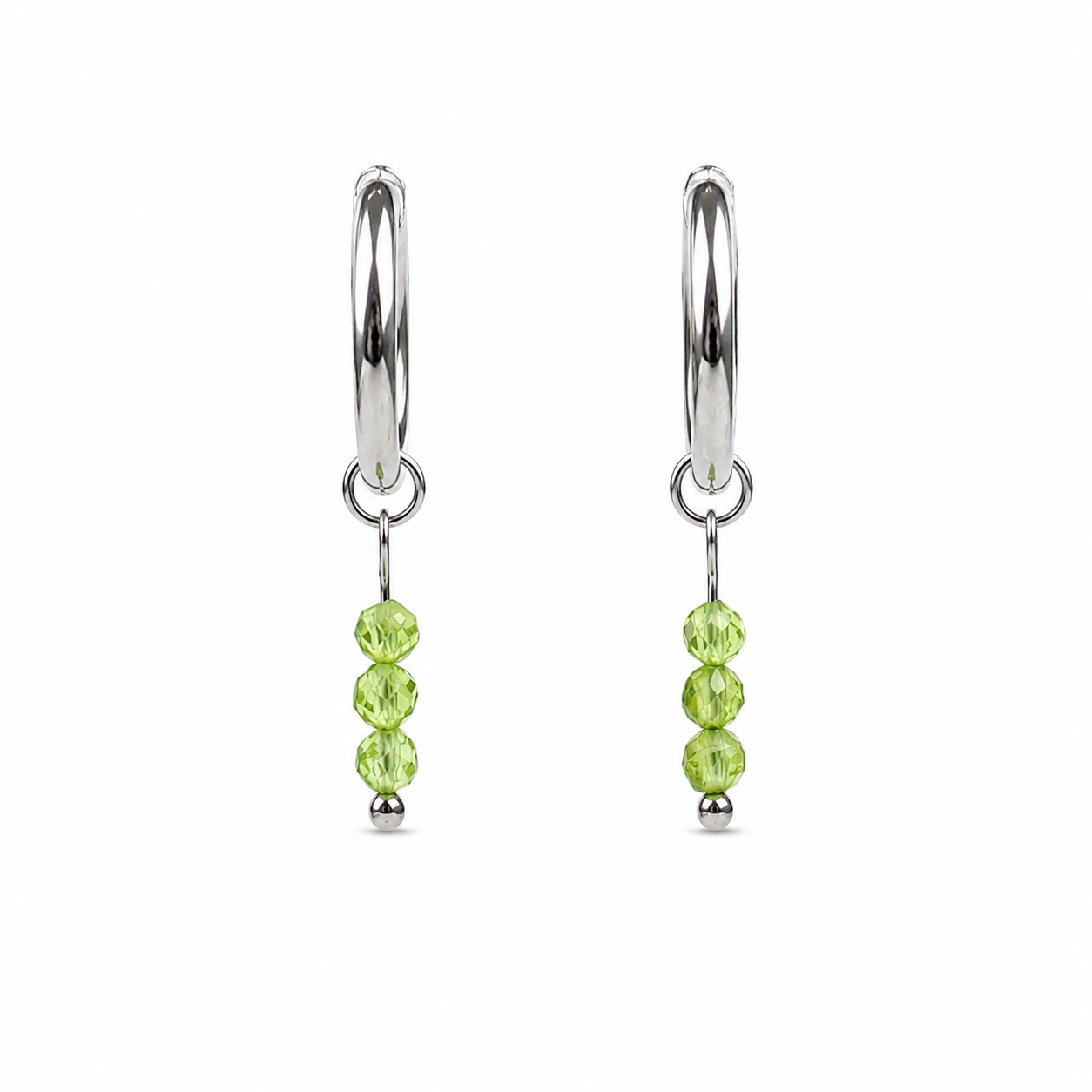Oorbellen peridot zilver
