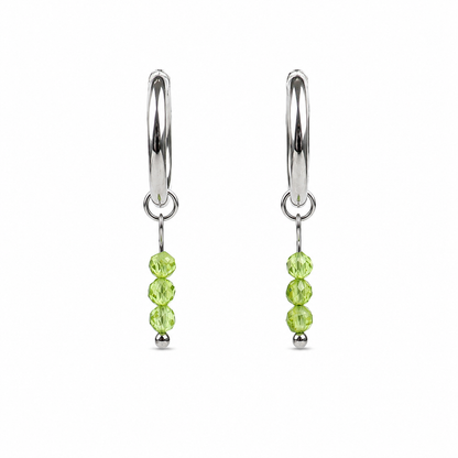 Oorbellen peridot zilver
