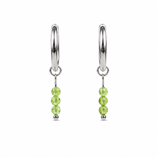 Peridot silver earrings