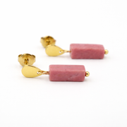 Gold rhodonite earrings
