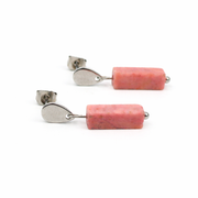 Silver rhodonite earrings