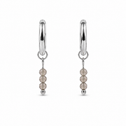 Silver smoky quartz earrings